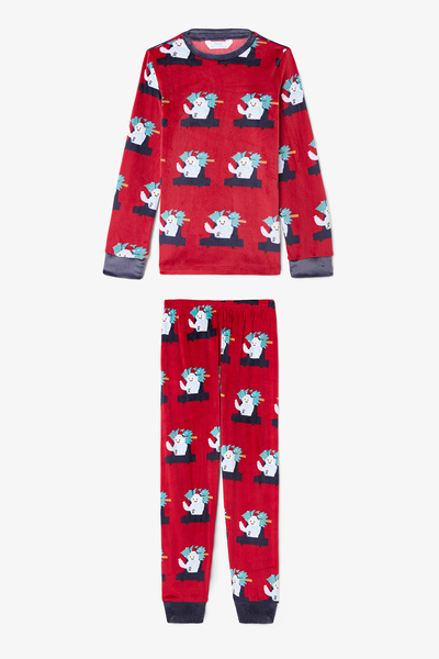 Penti Red Boy's Car Patterned Pajama Set