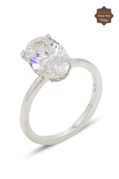 Midyat Nurtaş Gümüş Elmas Möntürlü Mozanit Taşlı 925 Ayar Gümüş Kadın Yüzük 201024715