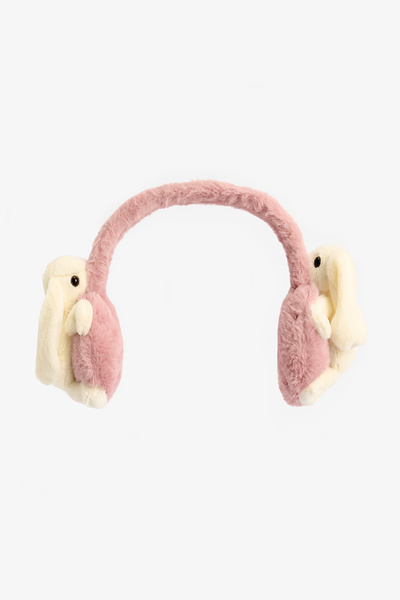 Penti Pink Girl's Rabbit Ear Soft Textured Headphones