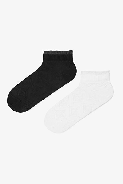 Penti 2 Paar selbstgemusterte Tüllsocken aus Baumwolle