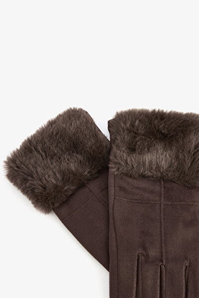 Penti Brown Martina Faux Suede Gloves