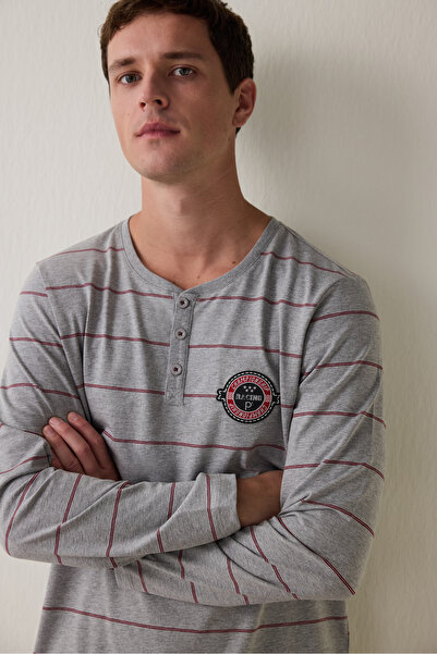 Penti Gestreiftes Oversize-Pyjama-Set für Herren in Melange