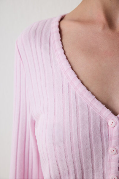 Penti Light Pink Cozy Time V-Neck Long Sleeve Pajama Set