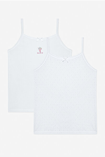 Penti Κοριτσίστικο βαμβακερό σετ 2 τεμαχίων οπτικά λευκό εσώρουχο
