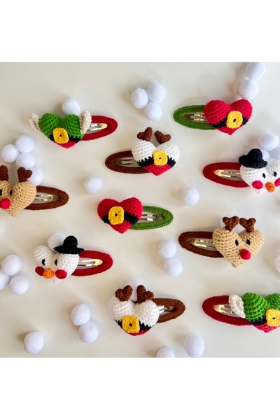 Gra Baby Accessories Knitted 2-Piece Snap Buckle Christmas Reindeer