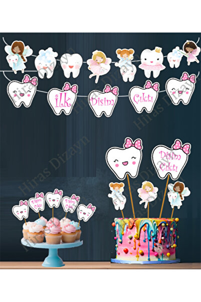 Hiras Dizayn 32Parça Kızı Çocuk Diş Buğdayı 5 Adet Konuşma Balonu 26 Parca Ba...