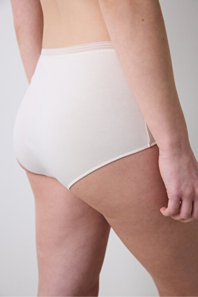 Penti Εύκολη βαμβακερή επένδυση Highwaist Cream Slip εσώρουχα