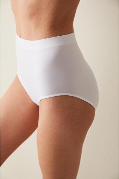 Penti Einfache weiße Slip-Höschen mit hoher Taille