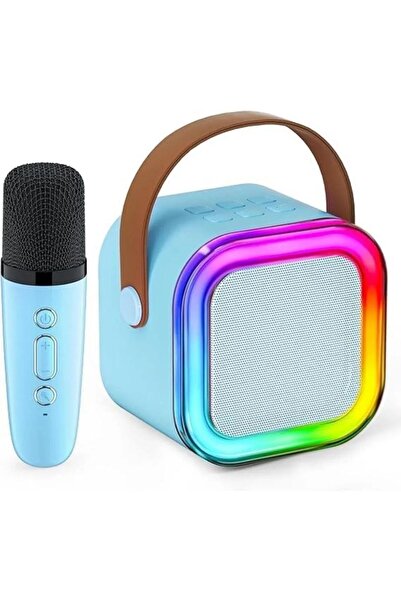 Zefini Boxa portabila Karaoke pentru copii, cu microfon wireless, conexiune Bluetooth, cu lumini RGB
