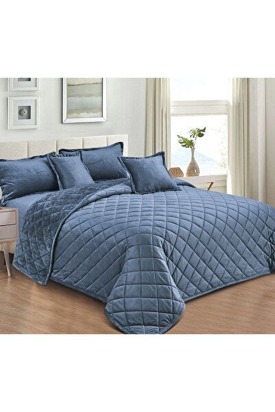 Mon Royal design velvet bedspread with patterned fur, 220*240 cm, double size, SZ-03