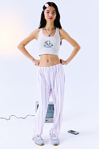 Penti Remoable Padded Racer Back Crop Light Grey Top - Stitch Collection