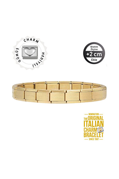 NOMİNATİON Orijinal İtalyan Charm Bileklik Kişiselleştirilebilir Mat Sarı Made in Italy
