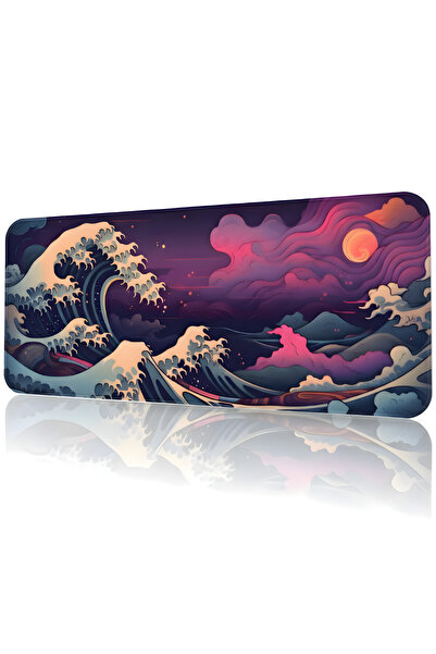 BLACK DEER 8 Different Model Stitched Edge 90X40 cm Digital Gamer Gaming Mouse Pad (Colorful Japanese Wave)