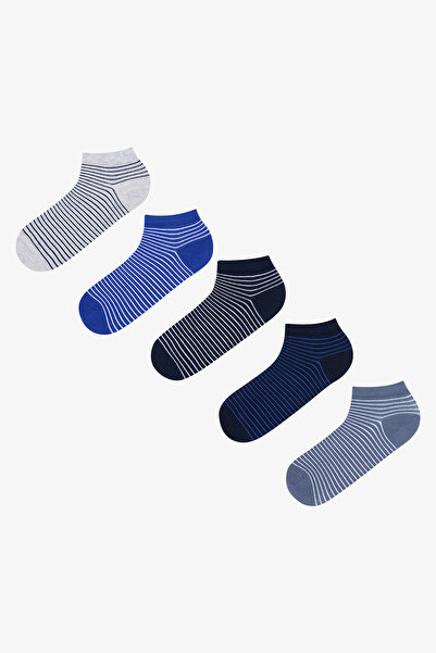 Penti Men's Stripe 5-Piece Multicolored Booties Socks