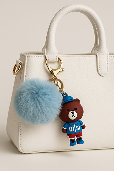 Modex Blue Plush Cute Teddy Bear Bag Accessory Keychain