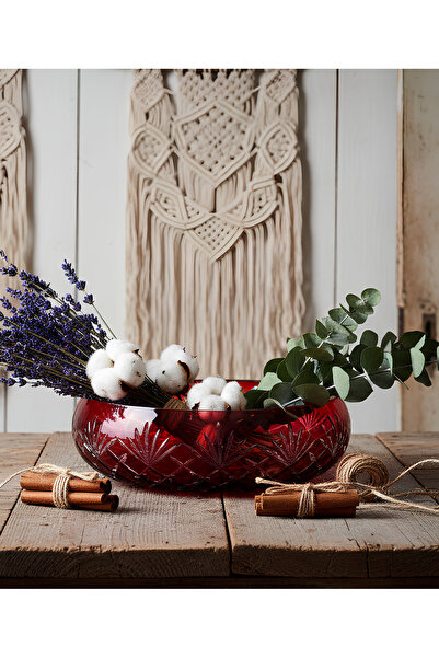 AKDEN STORE Cutting Decor Handcrafted Tableware Presentation Holder Glass Bowl