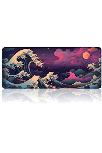 BLACK DEER 8 Different Model Stitched Edge 90X40 cm Digital Gamer Gaming Mouse Pad (Colorful Japanese Wave)