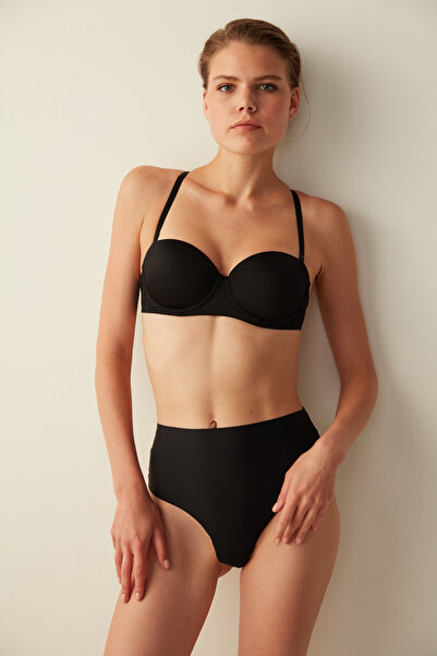 Penti Nízká podprsenka Multiway 4 různá použití Podporovaná černá podprsenka s kosticí