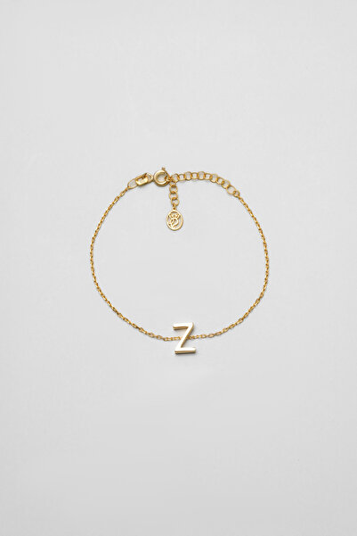 So CHIC... My Story Z Harfi 18 Ayar Sarı Altın Kaplama 18 Cm Gümüş Bileklik