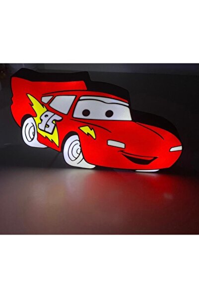 NERFORM Şimşek McQueen Ledli Gece Lambası, masa üstü şimşek mcqueen dekor lamba