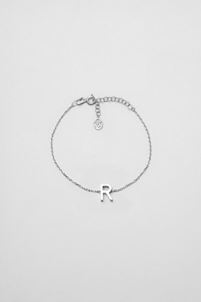 So CHIC... My Story R Harfi 18 Ayar Beyaz Altın Kaplama 18 Cm Gümüş Bileklik