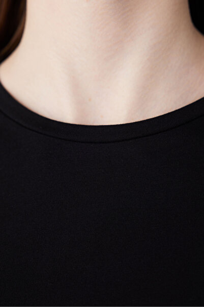 Penti Bavlněné černé tričko Basic s krátkým rukávem