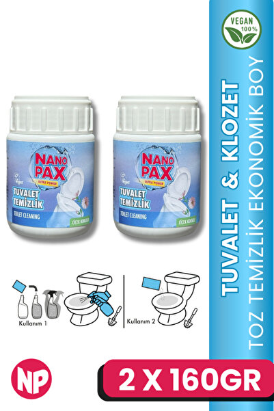 NanoPax TUVALET & KLOZET TEMİZLİK TOZU EKONOMİK BEBEK BOY 2 X 160GR