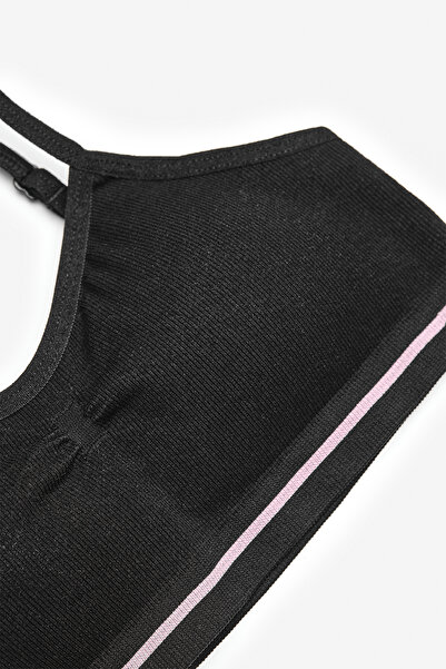 Penti Girl's Black Seamless Half Tank Top