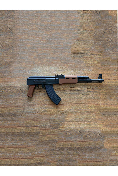 Semih Plastik Aksesuar AK-47 Kısa Kalaşnikof Plastik Maket Kahverengi  (Dekor...