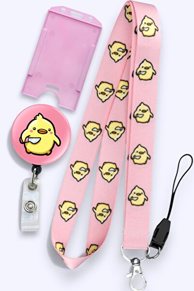 MİLLENEX Sarı Katil Civciv Yaka Kartı Boyun İpi Boyun Aski İpi 3 Lü Set Dikey...