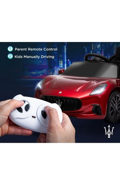 Maserati 12V Children's electric car with remote control, Red-Bordeaux