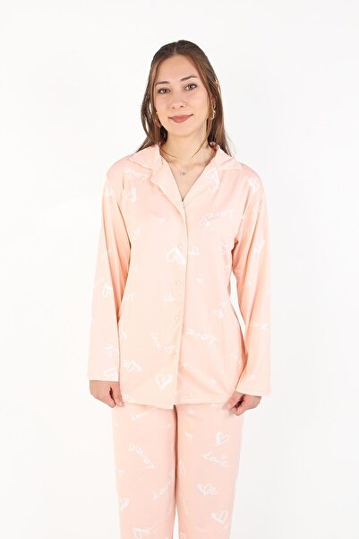 Mckanzie 3302 Milan Soft Shirt Collar Long Sleeve Long Bottom Pajama Set