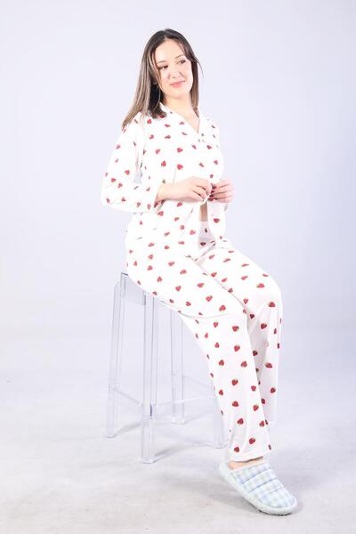 Mckanzie 3306 Milan Soft Shirt Collar Long Sleeve Long Bottom Pajama Set