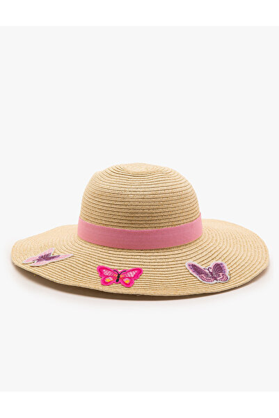 Koton İşlemeli Hasır Şapka