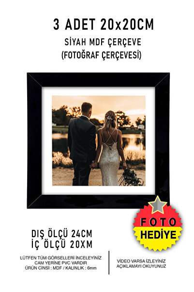 Me you 1 Adet 20x20 Çerçeve - Mdf Çerçeve - Fotoğraf Çerçevesi - Kare Çerçeve...