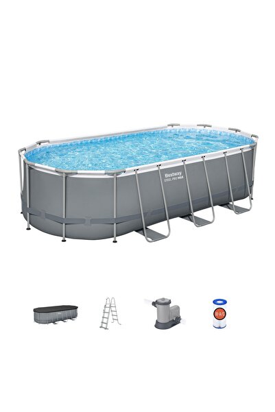 BESTWAY ® 56710 Power Steel™ Prefabrik Yer Üstü Havuz Seti 5,49 m x 2,74 m x ...