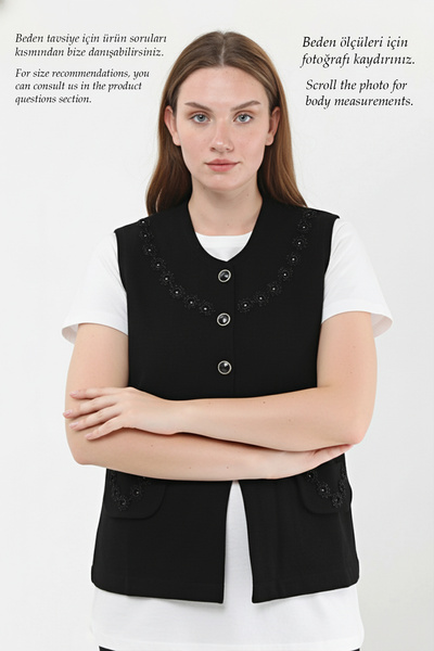 Laden سترة شتوية سميكة للأمهات مصنوعة يدويًا من الكروشيه مع خرز، مقاس صفر، من...