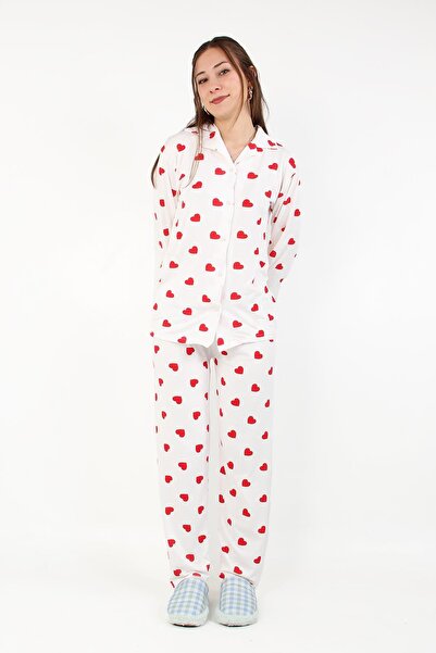 Mckanzie 3301-3053 Milan Soft Shirt Collar Long Sleeve Long Bottom Pajama Set
