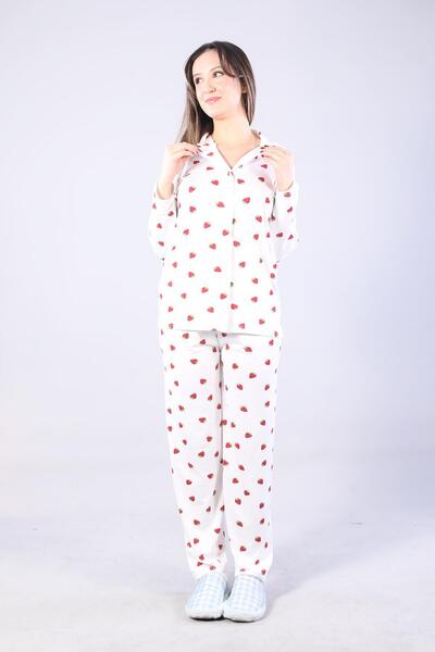 Mckanzie 3306 Milan Soft Shirt Collar Long Sleeve Long Bottom Pajama Set