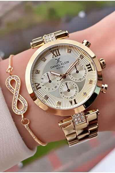 Daniel Klein Marka - Altın Renk- Orijinal- Bileklik Hediyeli - Kadın Kol Saati