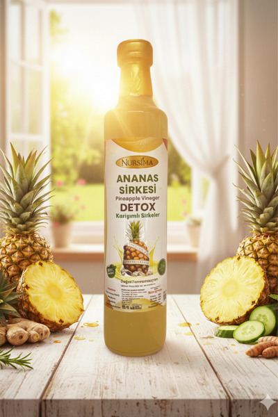 Nursima Ananas Sirkesi Doğal Fermantasyon Pineapple Vinegar Ananas Detox Sirkesi 500 ml