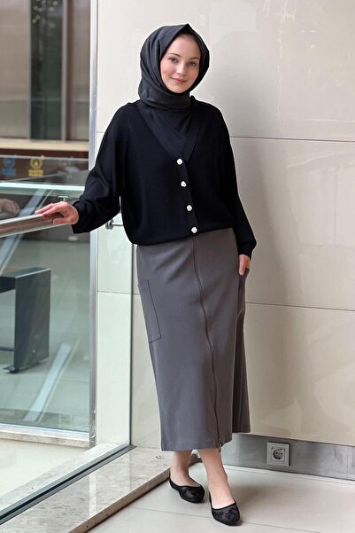 sentez giyim Sentez Pocket Detailed Zippered Skirt