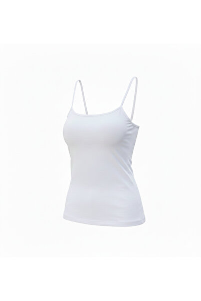 Tutku Kadın 6 Adet %100 Pamuk Ip Askılı Ince Beyaz Kadın Atlet -  0135