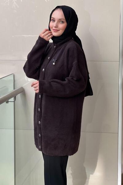 Nuss Basic Angora Cardigan with Front Snaps