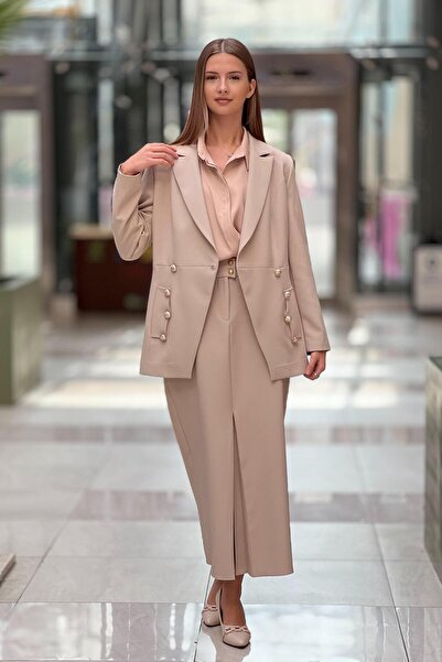 Ghisa Pocket Detailed Jacket Skirt Set