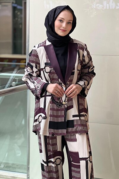 Ghisa Patterned Satin Jacket Panoloton Set