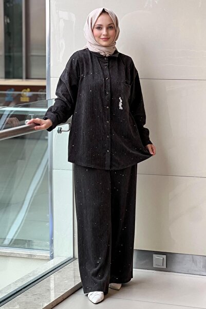 Ceremony Tek Cepli Ve İşlemeli Queen Tunik Pantolon Takım