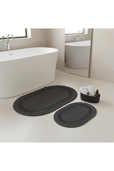 Comfort Craft طقم حمام من الجوت مكون من 4 قطع من أنثراسايت - 2* قابل للغسل حص...