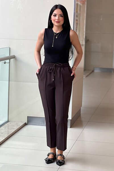 sentez giyim بنطلون سينتيس بجيوب جانبية وأربطة