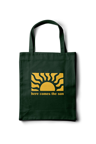 INKD Artistic Gabardine Cloth Bag – Here Comes the Sun Design - 35X40